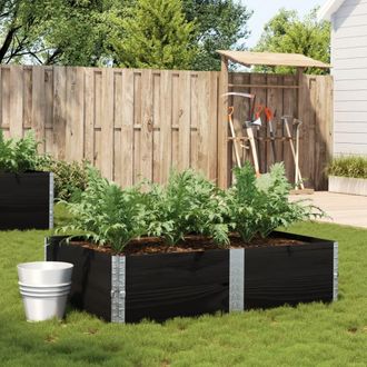 Berkfield Home Garden Planter Black 150x100 cm Solid Wood Pine