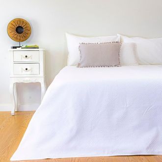 Casa da Laura Funda n&oacute;rdica rombos 100% algod&oacute;n blanco cama 105 cm (180 x 220 cm 1