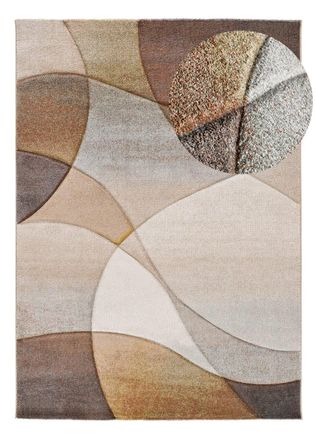 Atticgo Alfombra abstracta marr&oacute;n/beige 80x150 cm