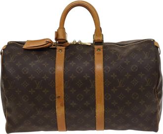 Louis Vuitton Keepall 45 Brown Canvas Travel Bag (Pre-Owned)