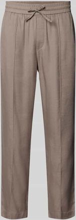 HUGO BOSS Straight Fit Schmale Hose aus Leinen-Lyocell-Mix Modell CINO in Hellbraun, Gr&ouml;&szlig;e XXL