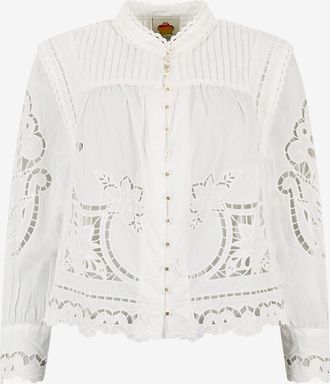 Farm Rio Bluseneinsatz aus bestickter Lochspitze