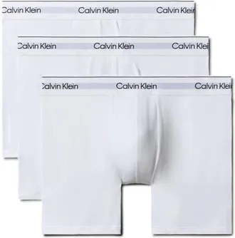 Calvin Klein Icon 3-Pack Stretch Cotton Boxer Briefs in White/white at Nordstrom, Size X-Large