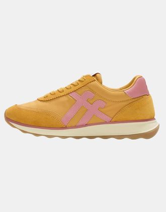 FitFlop Womens FitFlop Womens Retro-Q FF Fabric/Suede Trainers - Turmeric/Desert Blush E10 - Yellow - Size: 7
