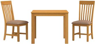 vidaXL Conjunto De Comedor 3 Uds. Gris Madera De Roble S&oacute;lido Vidaxl