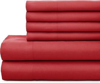 Southshore Fine Linens Vilano Springs Extra Deep Pocket Sheet Set in Chili Pepper at Nordstrom Rack, Size California King