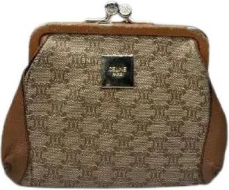 Celine Pre-owned Vintage leren portemonnee - Dames - Vintage Accessoires - Beige - ONE Size - Leer - Vintage