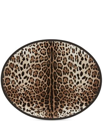 Dolce & Gabbana porcelain leopard-print platter - unisex - Porcelain - One Size - Brown