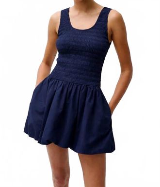 Pistola Denim Ilona Bubble Hem Mini Dress In Peacoat Navy