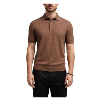 Gran Sasso Three-button Polo - male - Gran Sasso - Polo Shirts - Brown - XL - Tops