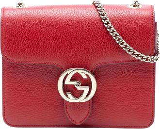 Gucci Pre-owned Shoulder Bags, female, Red, Size: ONE SIZE Pre-owned Interlocking G Chain Shoulder Bag