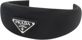 Prada Pre-owned Triangle logo Re-Nylon Hoofdband - Dames - Vintage Accessoires - Zwart - ONE Size - Nylon - Vintage