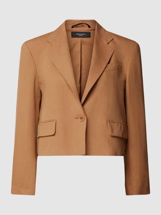 Max Mara Regular Fit Blazer aus Viskose-Leinen-Mix Modell CANTICO in Cognac, Gr&ouml;&szlig;e 34