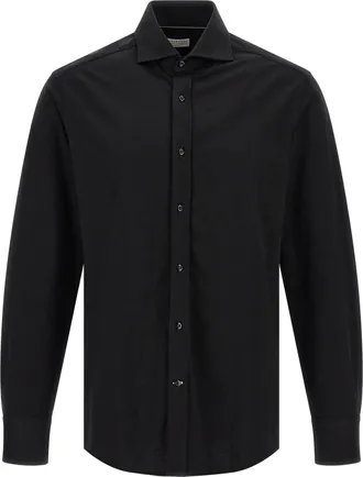 Brunello Cucinelli Black Cotton Mens Blouse
