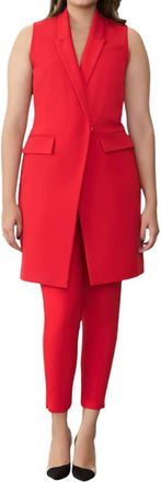 GSTQ Sleeveless Blazer Dress In Valentine Red