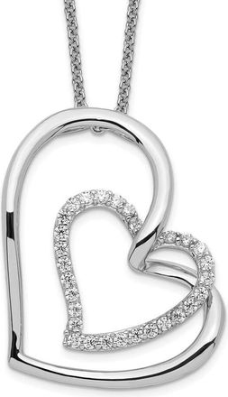 Diamond2Deal Sterling Silver Antiqued Cubic Zirconia Thank You Mother Hearts Necklace