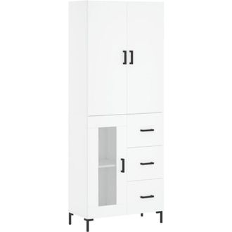 vidaXL Highboard White 69.5x34x180 cm Engineered Wood Vidaxl