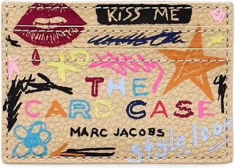 Marc Jacobs The Punk Scribble Card Case in Beige Multi at Nordstrom