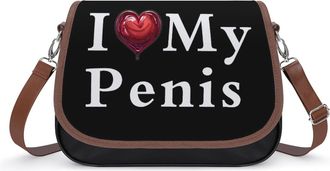 Generic I Love My Penis Crossbody Bags for Women Shoulder Messenger Bag Purse Handbags