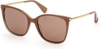 Max Mara MM0202 46E Womens Sunglasses Brown Size 55