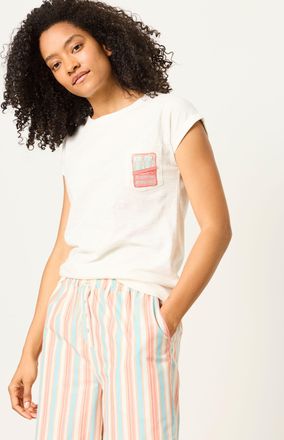 Fat Face FatFace Multi Sardines and Stripes Sardine Jersey Woven Pyjama Set