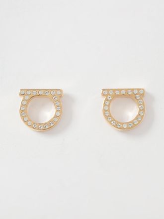 Ferragamo Orecchini Gancini Ferragamo in ottone con strass incastonati
