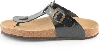 Le Clare Lilly Tinta Unita - Mens Flip Flop Cork Sandals with Anatomical Footbed - Color Black - Size 13