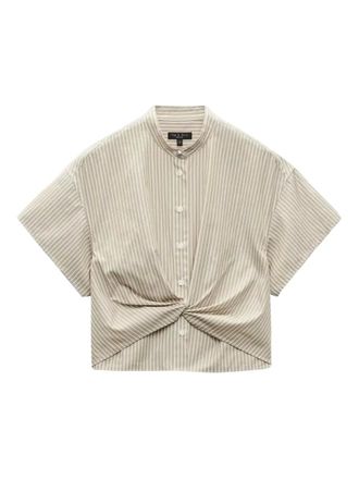 Rag & Bone twisted striped shirt - women - Cotton - 0 - Grey
