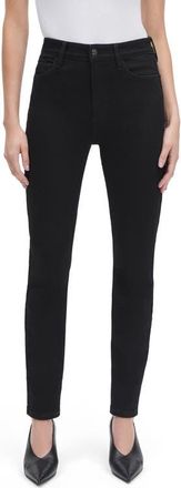 Favorite Daughter The Sara Superhigh Waist Ankle Skinny Jeans in Onyx at Nordstrom, Size 30