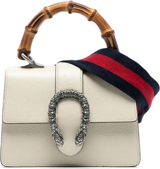 Gucci 2016-2025 Bamboo Dionysus Web leren mini-tas - Wit