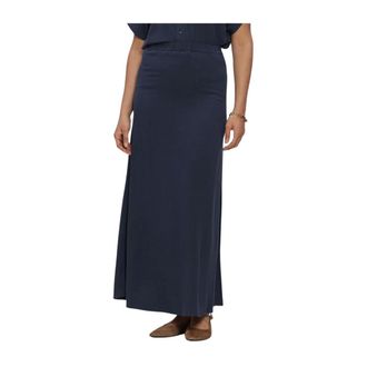 Selected Dames Rokken Slfviva Hw Ankle Linen Blend Skirt - Dames - Rokken - Blauw - Maat: S Linnen
