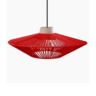 Tosel Suspensi&oacute;n metal Alt.90cm natural ;Pantalla: rojo