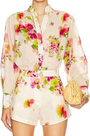 Karina Grimaldi Floral Print Top In White