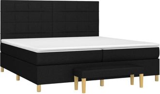 vidaXL Vidaxl - Cama Box Spring Con Colch&oacute;n Tela Negro 200x200 Cm