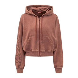Diesel Hoodies & sweatvesten, Dames, Bruin, M, F-Elycy Felpa