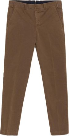 Pantaloni Torino Pt Torino Brown Cotton Blend Trousers