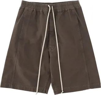 Rick Owens Pusher Wide Relaxed Fit Denim Shorts