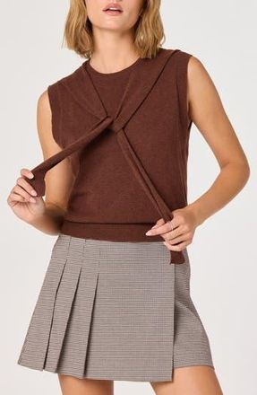 ASTR the Label Scarf Tie Sleeveless Sweater in Brown at Nordstrom Rack, Size X-Large