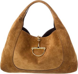 Gucci Softbit Maxi Suede Shoulder Bag