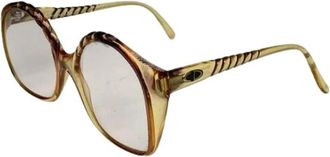 Dior Pre-owned Vintage Plastic Zonnebril - Dames - Vintage Accessoires - Geel - ONE Size - Vintage