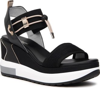 Nero Giardini Bungee Platform Wedge Sandal in Black at Nordstrom, Size 10Us