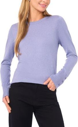 Halogen Button Cuff Crewneck Sweater in Stonewash at Nordstrom Rack, Size X-Large P