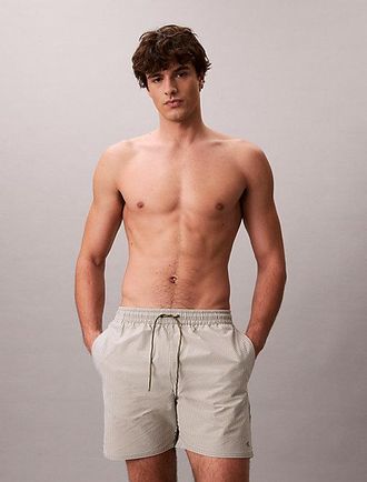 Calvin Klein Medium Drawstring Swim Shorts - Seersucker