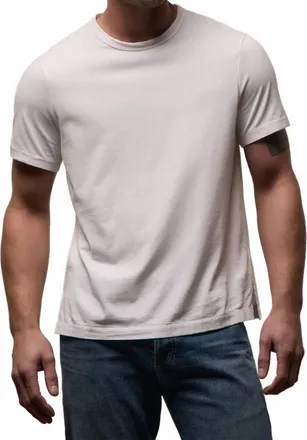James Perse Heavy Luxe Jersey Crew Top In White