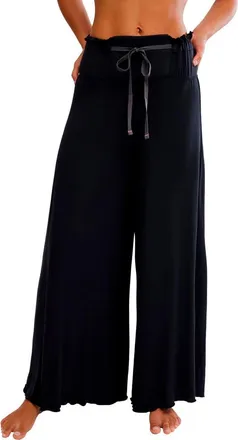 Free People Dream State Wide Leg Lounge Pants in Black at Nordstrom, Size X-Large