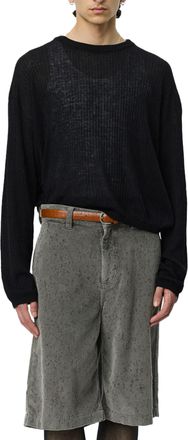 Mfpen Knee-Length Trousers with Relaxed Fit and Textured Fabric