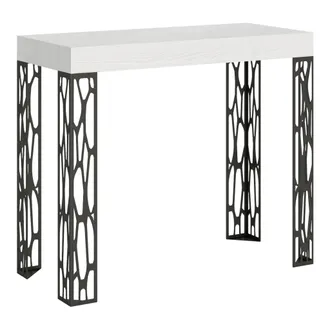 Itamoby Consolle Allungabile 90x40/300 Cm Ghibli Bianco Frassino Telaio Antracite