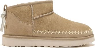 UGG stitched-trim suede boots - women - Polyethylene vinyl acetate (PEVA)/Recycled Polyester/Suede/Sheep Skin/Shearling - 11 - Neutrals