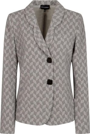 Emporio Armani Blazer con motivo chevron - Grigio