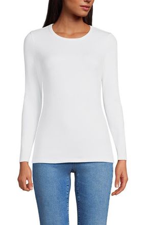 Lands End Cotton Rib T-shirt in White at Nordstrom, Size X-Small P